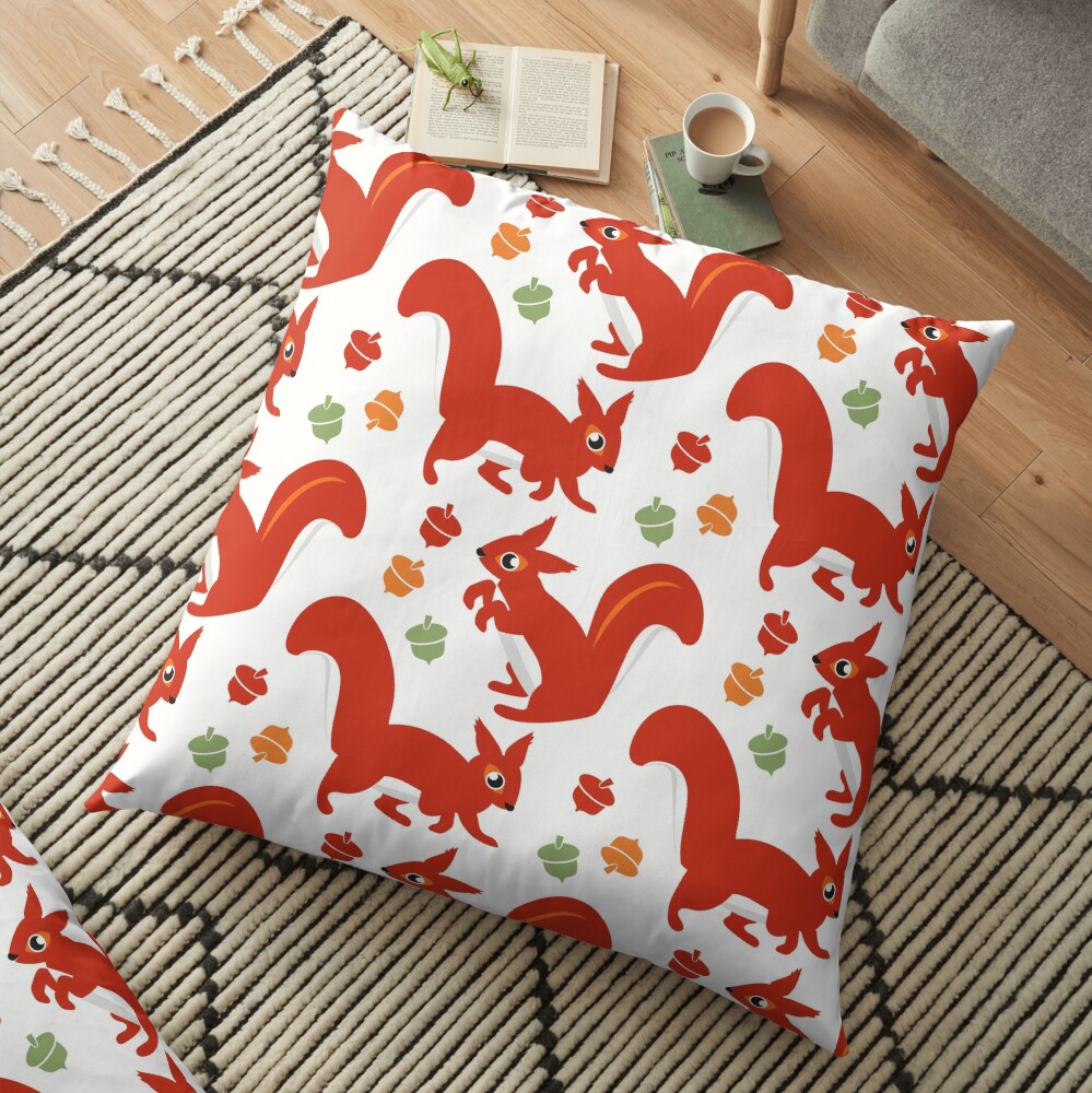 Red Squirrel Playground Floor Pillow
