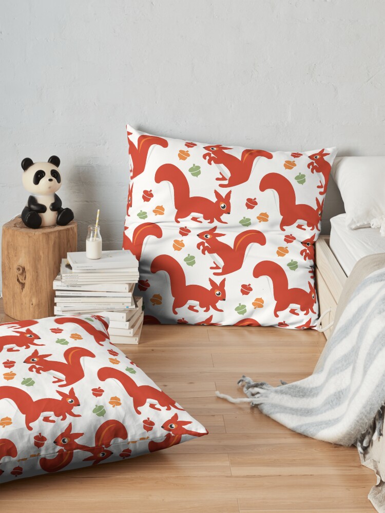 Alternate view of Red Squirrel Playground Floor Pillow