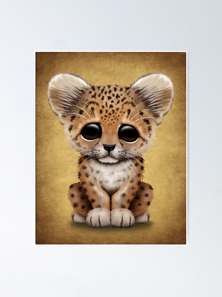 Cute Baby Leopard Cub Poster By Jeffbartels Redbubble