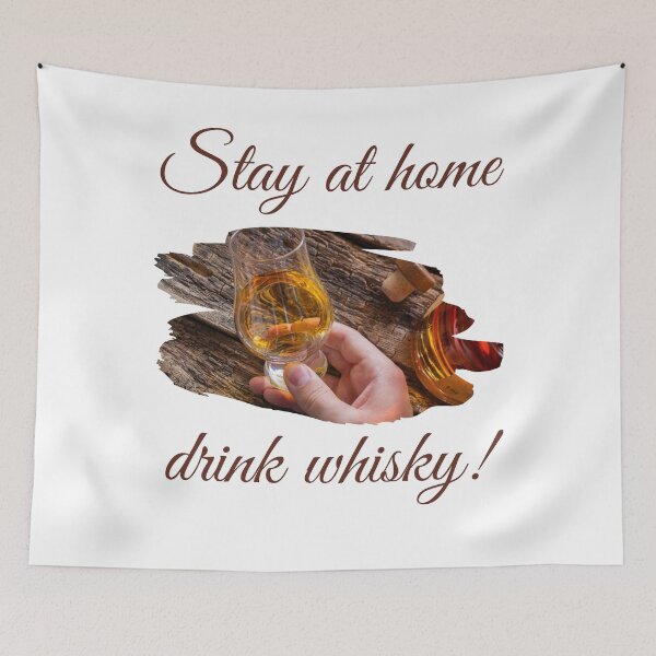 Item preview, Stay at home with whiskey gift idea for women and men whiskey t-shirts designed and sold by Whiskylover.
