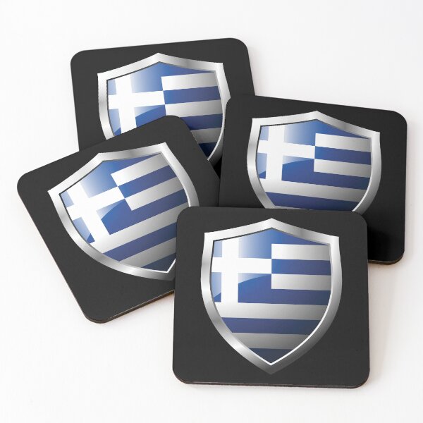 Item preview, Strong Greece Flag Shield Country designed and sold by HelloFromAja.