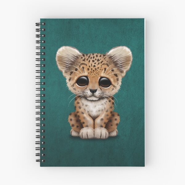 Item preview, Cute Baby Leopard Cub on Teal Blue designed and sold by JeffBartels.