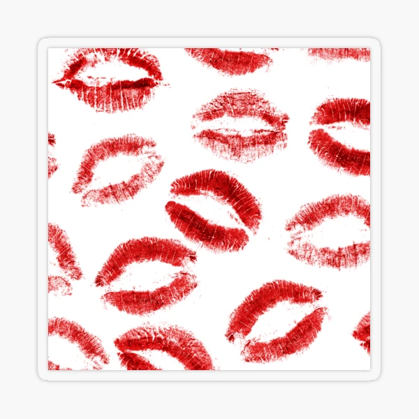 lipstick kisses Sticker for Sale by lux-lisbon