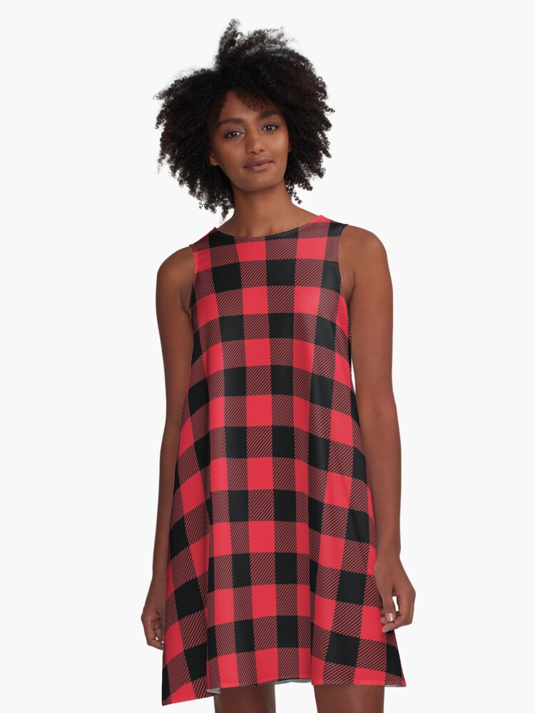 Red and black buffalo sales plaid dress