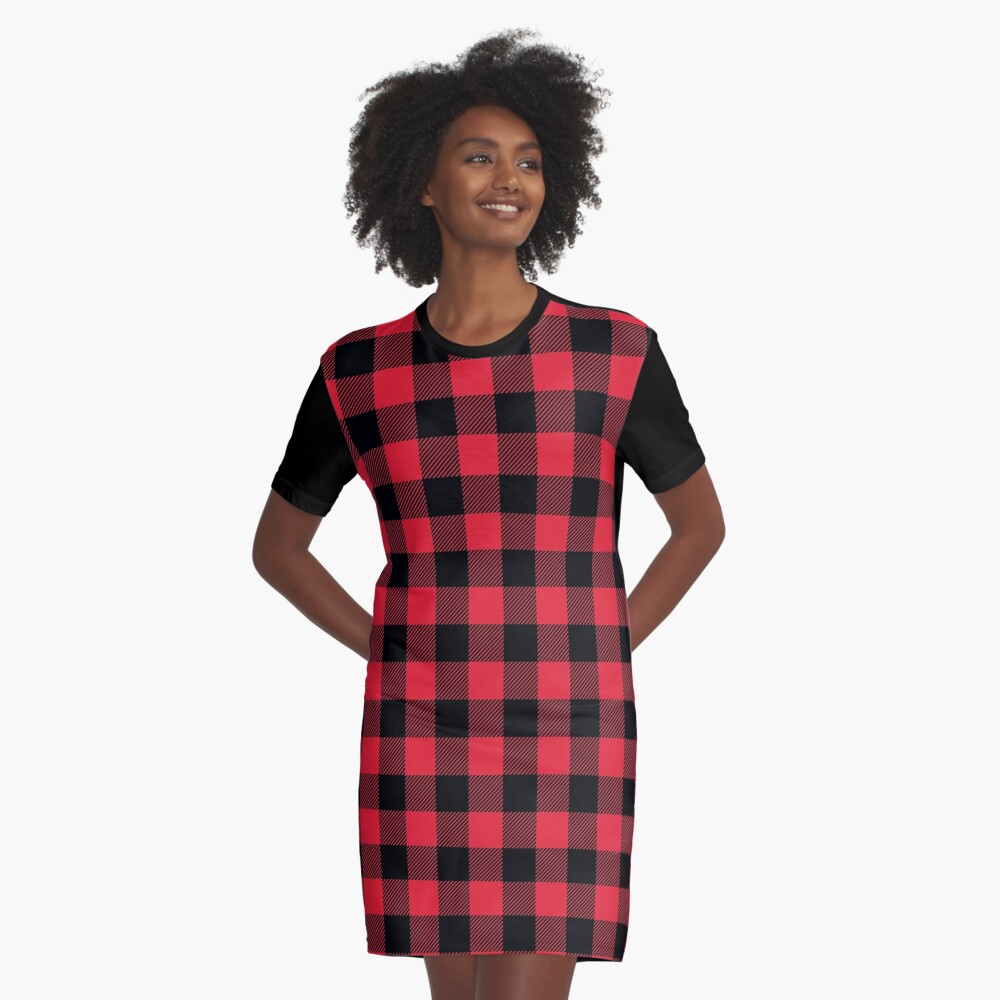 Red and black hot sale buffalo plaid dress