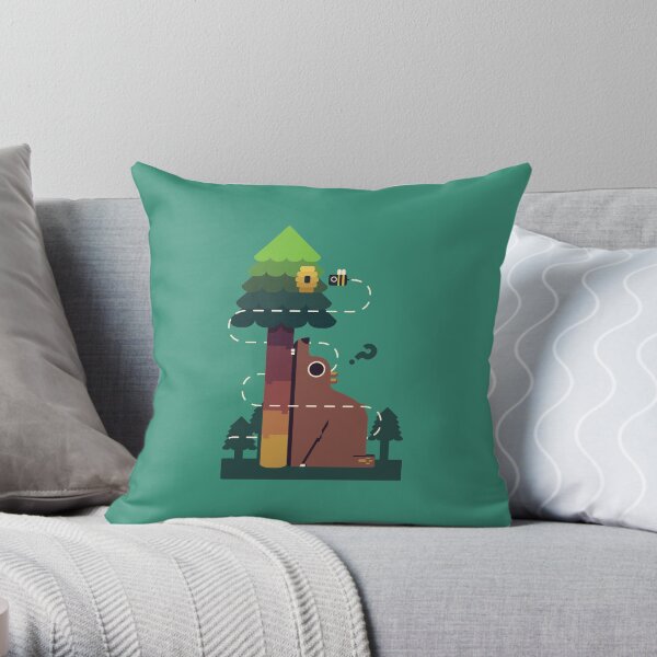 Bears and the Bees Throw Pillow