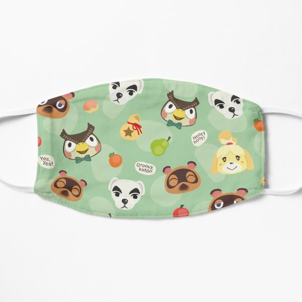 Animal crossing pattern Flat Mask