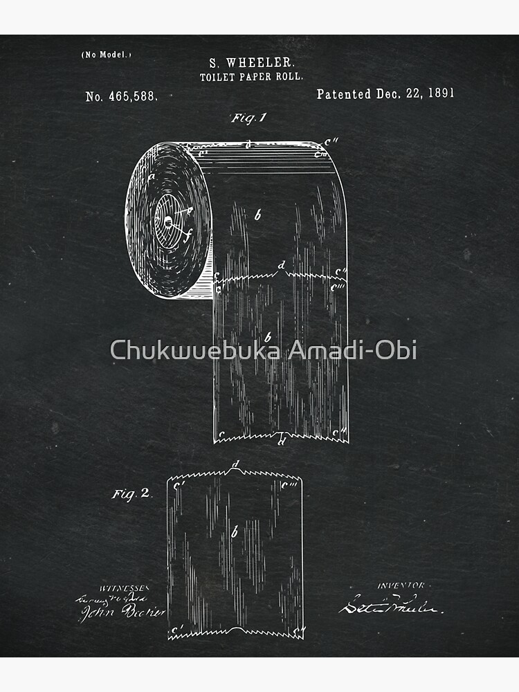 "Toilet Paper Patent Drawing" Sticker for Sale by EbukaAmadiObi19