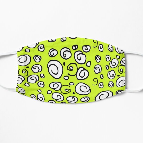 Swirl yellow black and white pattern Mask