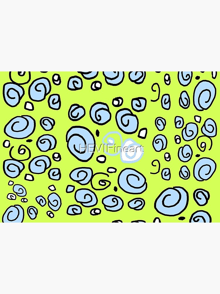 Thumbnail 5 of 5, Mask, Swirl blue and yellow pattern designed and sold by HEVIFineart.