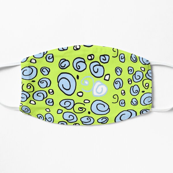 Swirl blue and yellow pattern Flat Mask