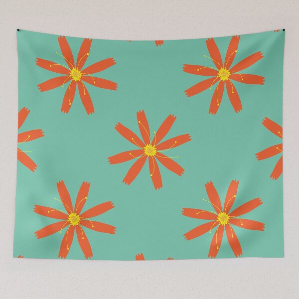 Item preview, orange summer flowers designed and sold by studioMoSa.