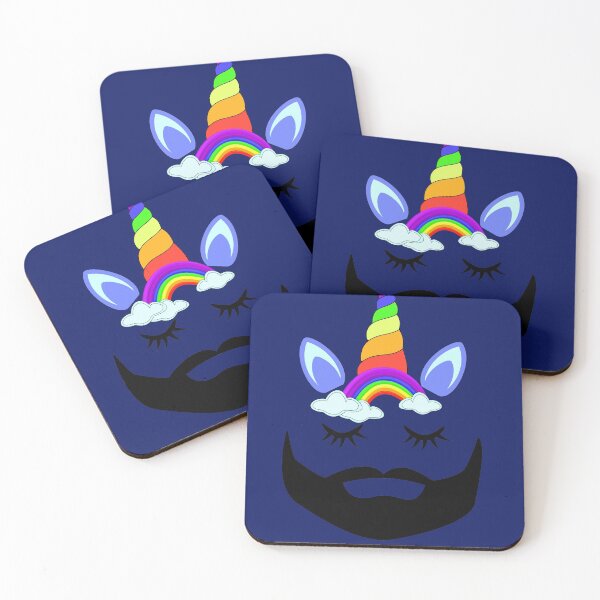 Item preview, Rainbow unicorn with a beard designed and sold by Imutobi.