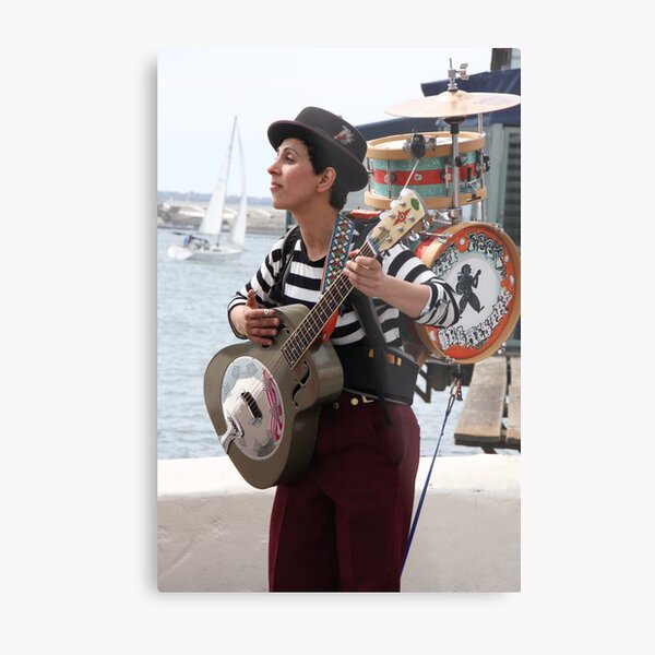Busker At The Bay Metal Print