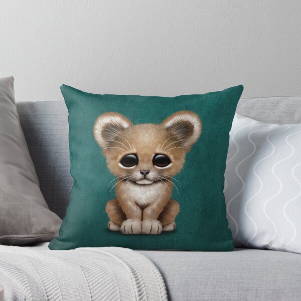 Item preview, Cute Baby Lion Cub on Teal Blue designed and sold by JeffBartels.