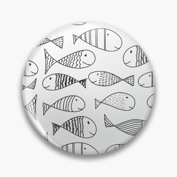 Item preview, cute little fish black on white designed and sold by studioMoSa.