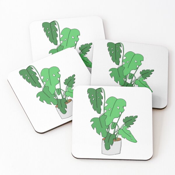 Item preview, green monstera plant in pot designed and sold by Sophwrix.