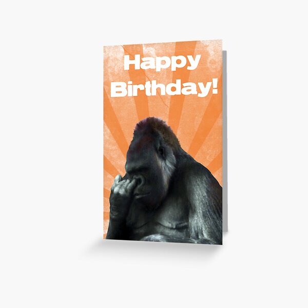 Funny Nose Picking Gorilla  Greeting Card