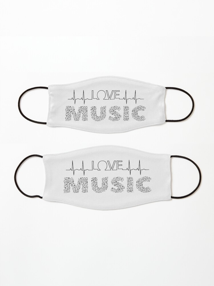 Alternate view of Love Music Musical notes Heartbeat Mask