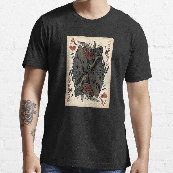 Mothman Playing Card - Vintage Ace of Hearts Cryptid Gift Essential T-Shirt