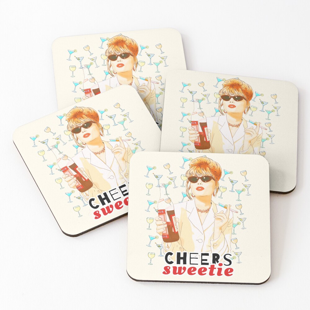 Cheers sweetie Patsy Stone absolutely fabulous Coasters (Set of 4)