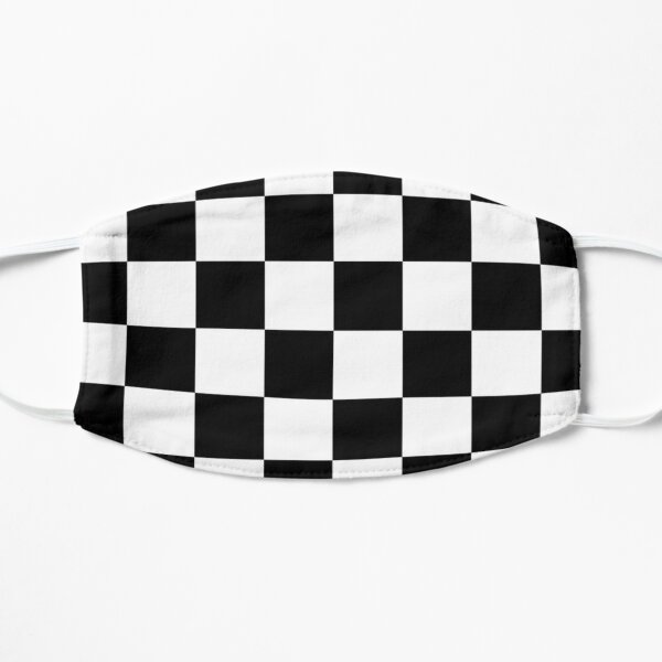 Zielflagge. Zielflagge. Motorsport. Schachbrett. Muster. GEWINNEN. GEWINNER. Rennautos. Wettrennen. Ziellinie. SCHWARZ. Flache Maske