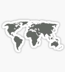 Gray World Map Sticker