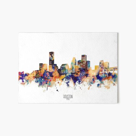 Houston City Skyline (with words) | Art Board Print