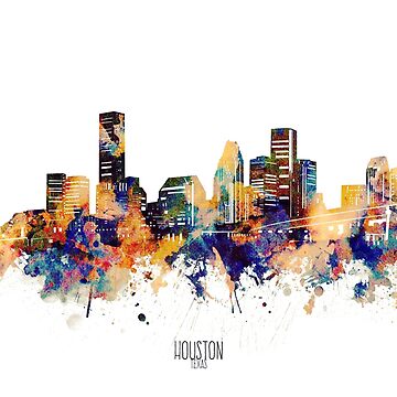 Vintage Houston Baseball Space City Skyline Retro Cityscape Poster