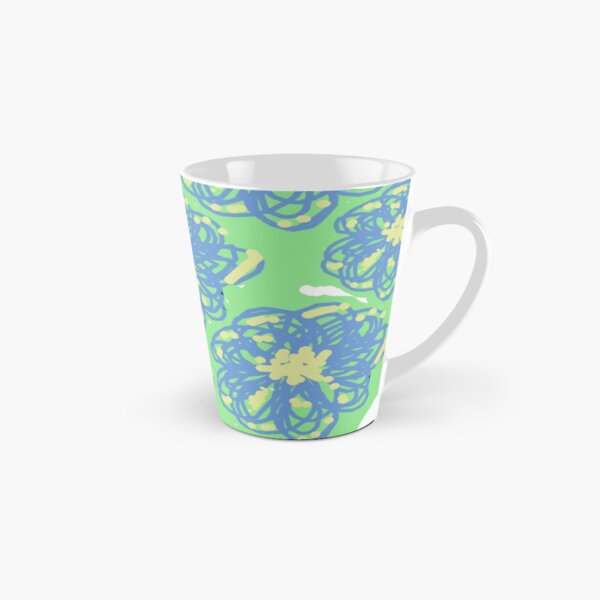 Blue,mint and yellow floral pattern Tall Mug