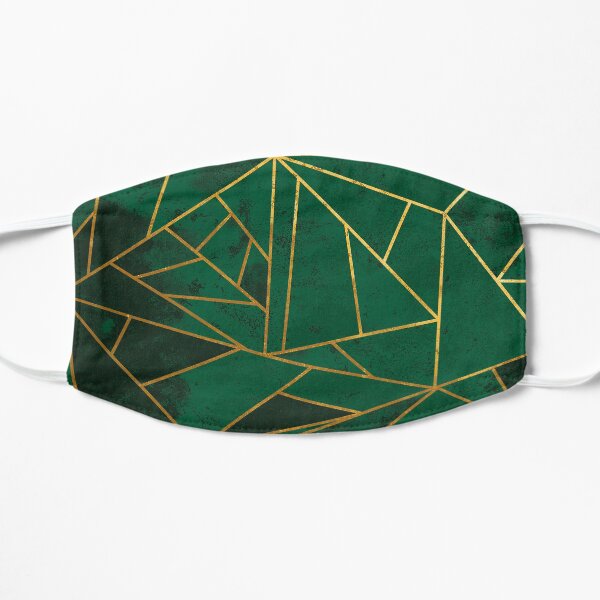 Emerald Green Modern Geometric Flat Mask