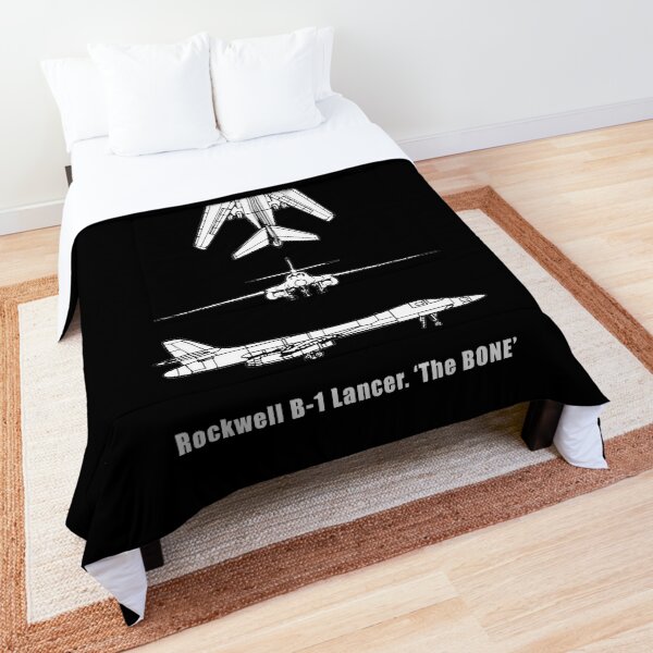 BONE. Rockwell B-1 Lancer. Supersonic variable-sweep wing, heavy bomber used by the United States Air Force USAF. Comforter