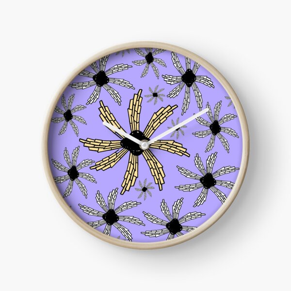 Orchid, lavender,purple spiral wind catcher pattern Clock