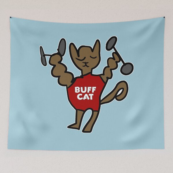Item preview, BUFF CAT - Blue designed and sold by akaiawa.