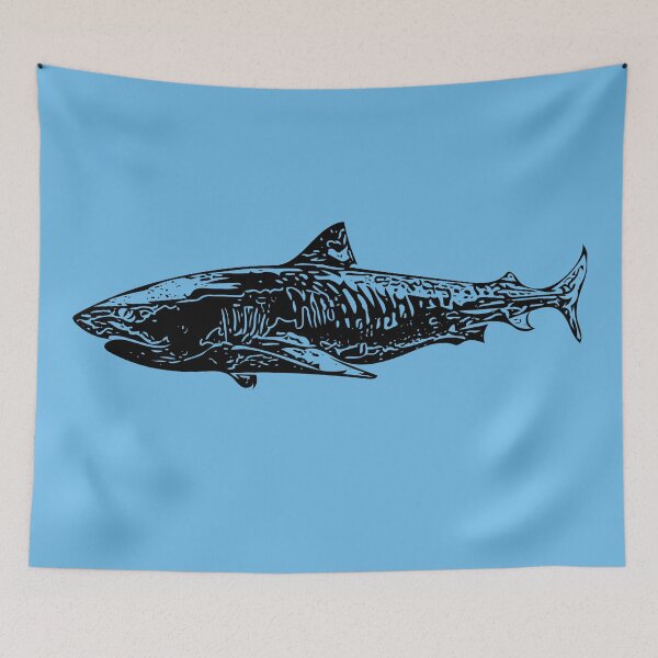 Artikelvorschau, Tiger Shark Black Print entworfen und verkauft von designsasstultd.