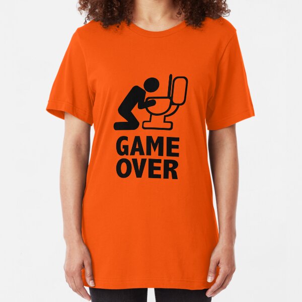 Game over puke toilet Slim Fit T-Shirt