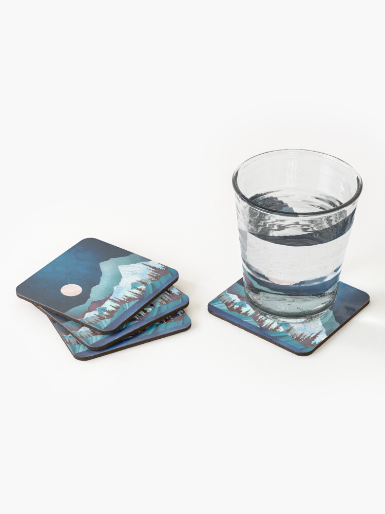 Thumbnail 2 of 5, Coasters (Set of 4), Moon Bay designed and sold by spacefrogdesign.