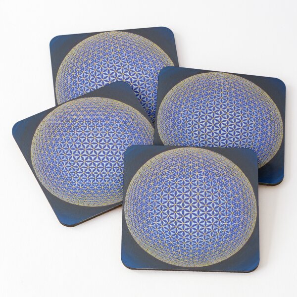 Item preview, Flower of life blue designed and sold by viodots.