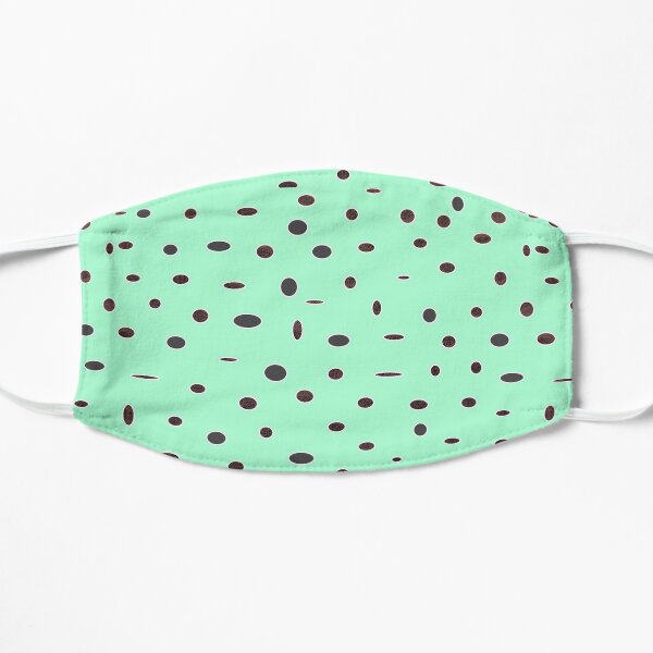 Omni dots stylish mint green black pattern DOTS07 Flat Mask