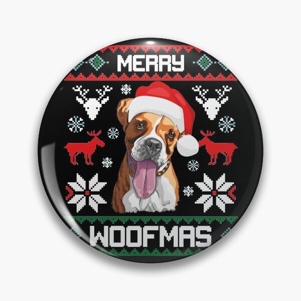 Artikelvorschau, Deutscher Boxer Frohe Woofmas Weihnachtsgeschenk entworfen und verkauft von CR Media.