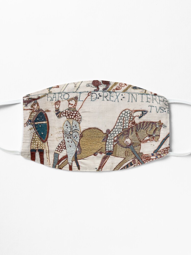 Masque ''Tapisserie de Bayeux. Le roi Harold est tué. Flèche dans l'oeil.' : autre vue