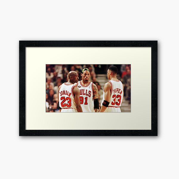 Jordan, Pippen and Rodman Framed Art Print