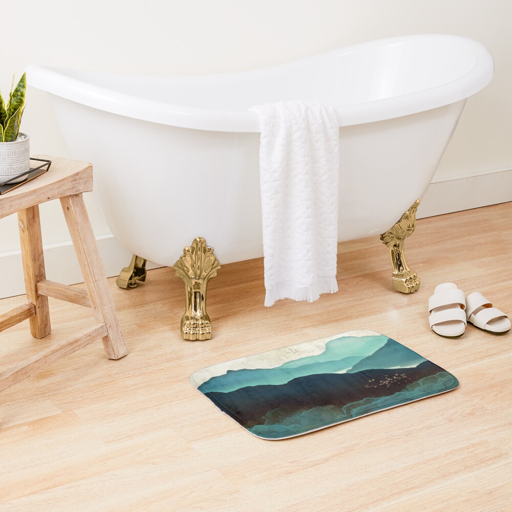 Indigo Mountains Bath Mat