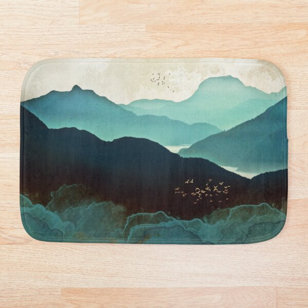 Indigo Mountains Bath Mat