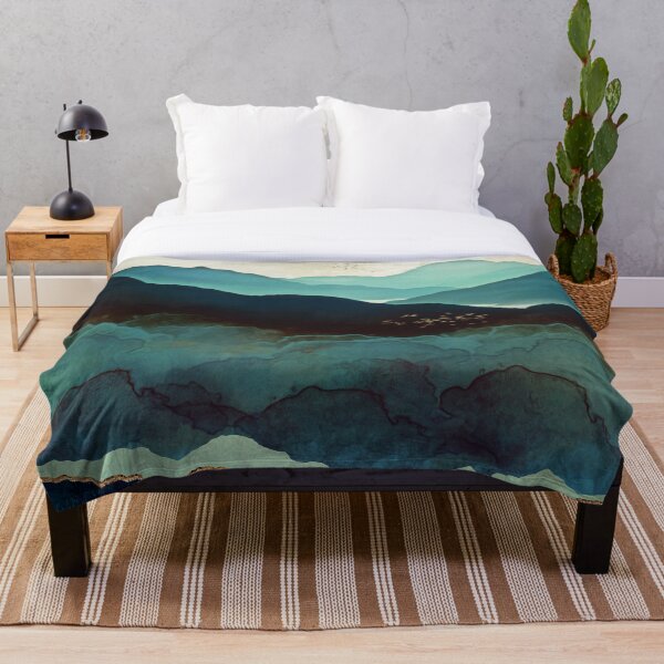 Indigo Mountains Throw Blanket