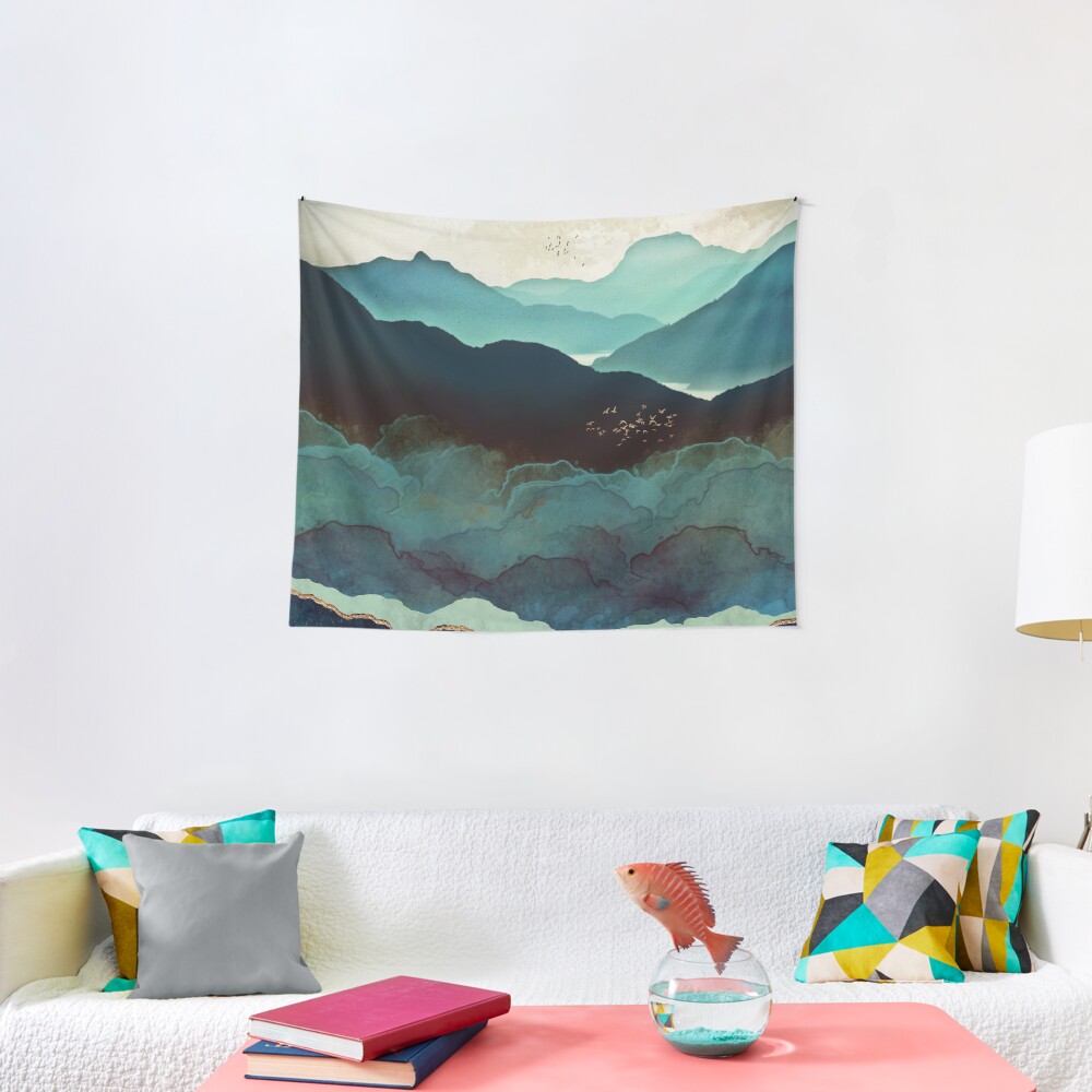 Indigo Mountains Tapestry