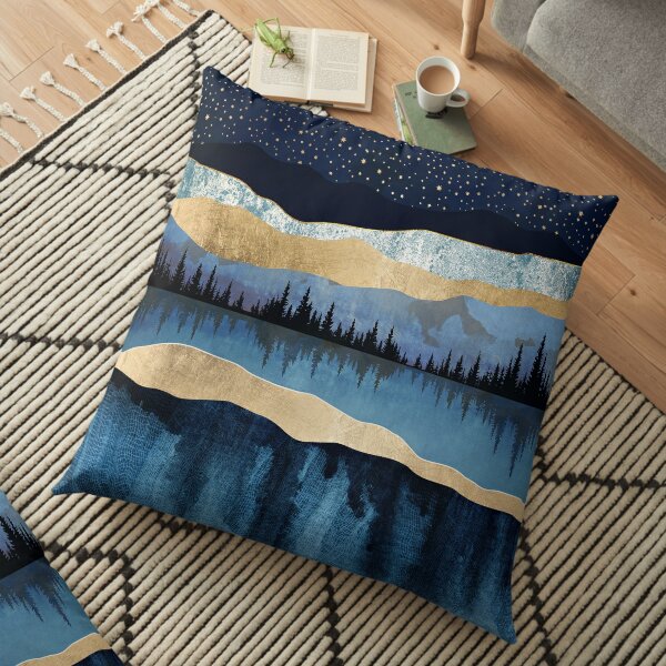 Midnight Lake Floor Pillow