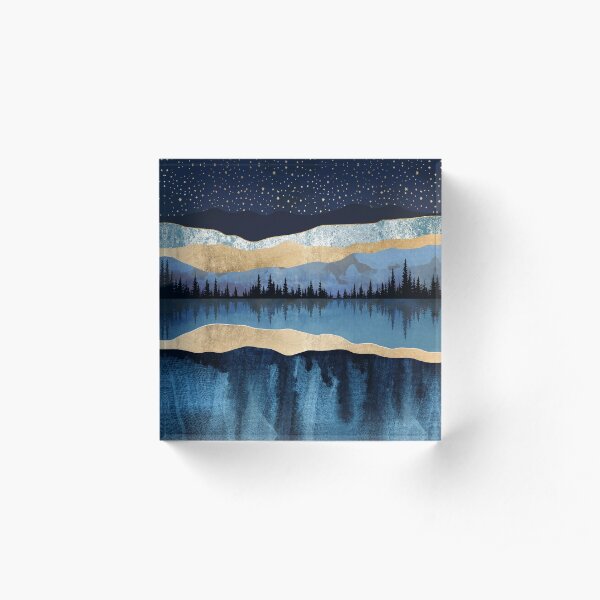 Midnight Lake Acrylic Block