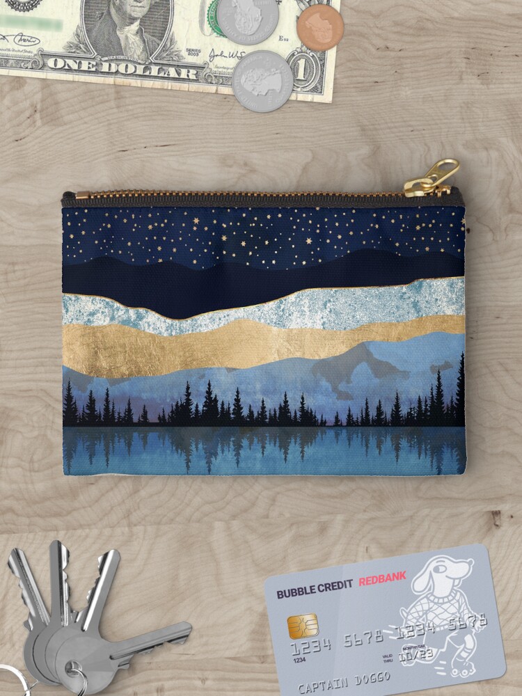 Thumbnail 3 of 4, Zipper Pouch, Midnight Lake designed and sold by spacefrogdesign.