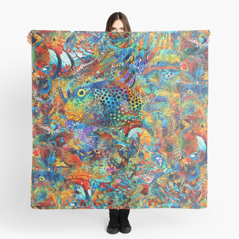 Tropical Beach Art - Under The Sea - Sharon Cummings Scarf